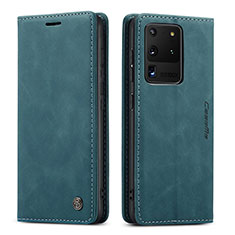 Handytasche Stand Schutzhülle Flip Leder Hülle C01S für Samsung Galaxy S20 Ultra 5G Blau
