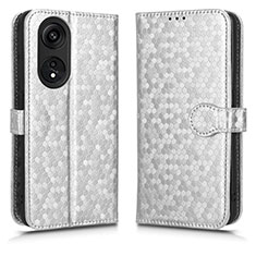 Handytasche Stand Schutzhülle Flip Leder Hülle C01X für Huawei Honor X5 Plus Silber