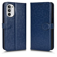 Handytasche Stand Schutzhülle Flip Leder Hülle C01X für Motorola Moto G52j 5G Blau