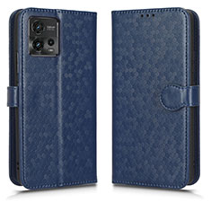 Handytasche Stand Schutzhülle Flip Leder Hülle C01X für Motorola Moto G72 Blau