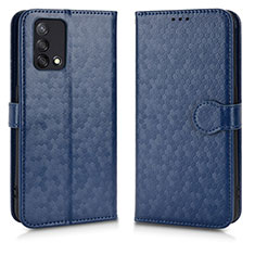 Handytasche Stand Schutzhülle Flip Leder Hülle C01X für Oppo A74 4G Blau