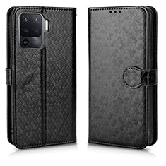 Handytasche Stand Schutzhülle Flip Leder Hülle C01X für Oppo F19 Pro+ Plus 5G Schwarz