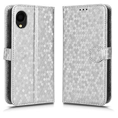 Handytasche Stand Schutzhülle Flip Leder Hülle C01X für Samsung Galaxy A22 5G SC-56B Silber