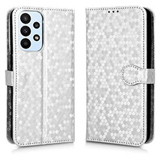 Handytasche Stand Schutzhülle Flip Leder Hülle C01X für Samsung Galaxy A23 4G Silber