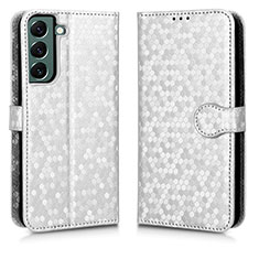 Handytasche Stand Schutzhülle Flip Leder Hülle C01X für Samsung Galaxy S23 Plus 5G Silber
