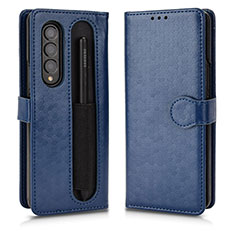 Handytasche Stand Schutzhülle Flip Leder Hülle C01X für Samsung Galaxy Z Fold4 5G Blau