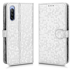 Handytasche Stand Schutzhülle Flip Leder Hülle C01X für Sony Xperia 10 III Silber