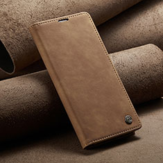 Handytasche Stand Schutzhülle Flip Leder Hülle C02S für Xiaomi Redmi Note 10 5G Hellbraun