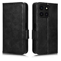 Handytasche Stand Schutzhülle Flip Leder Hülle C02X für Huawei Honor X6a Schwarz