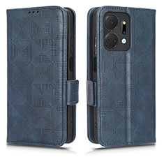 Handytasche Stand Schutzhülle Flip Leder Hülle C02X für Huawei Honor X7a Blau