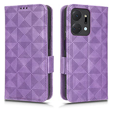 Handytasche Stand Schutzhülle Flip Leder Hülle C02X für Huawei Honor X7a Violett