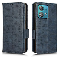 Handytasche Stand Schutzhülle Flip Leder Hülle C02X für Motorola Moto Edge 40 Neo 5G Blau