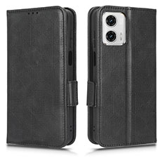 Handytasche Stand Schutzhülle Flip Leder Hülle C02X für Motorola Moto G53 5G Schwarz