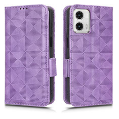 Handytasche Stand Schutzhülle Flip Leder Hülle C02X für Motorola Moto G73 5G Violett