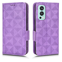 Handytasche Stand Schutzhülle Flip Leder Hülle C02X für OnePlus Nord 2 5G Violett