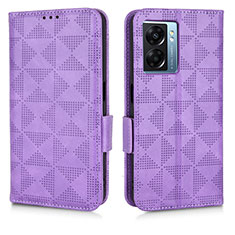 Handytasche Stand Schutzhülle Flip Leder Hülle C02X für Oppo A77 5G Violett