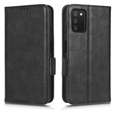 Handytasche Stand Schutzhülle Flip Leder Hülle C02X für Samsung Galaxy A02s Schwarz