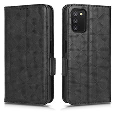 Handytasche Stand Schutzhülle Flip Leder Hülle C02X für Samsung Galaxy A03s Schwarz