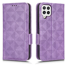 Handytasche Stand Schutzhülle Flip Leder Hülle C02X für Samsung Galaxy A12 5G Violett