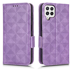 Handytasche Stand Schutzhülle Flip Leder Hülle C02X für Samsung Galaxy A12 Nacho Violett