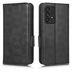 Handytasche Stand Schutzhülle Flip Leder Hülle C02X für Samsung Galaxy A53 5G Schwarz