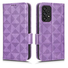 Handytasche Stand Schutzhülle Flip Leder Hülle C02X für Samsung Galaxy A53 5G Violett