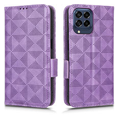 Handytasche Stand Schutzhülle Flip Leder Hülle C02X für Samsung Galaxy M53 5G Violett