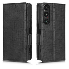 Handytasche Stand Schutzhülle Flip Leder Hülle C02X für Sony Xperia 1 V Schwarz