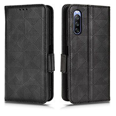 Handytasche Stand Schutzhülle Flip Leder Hülle C02X für Sony Xperia 10 III SO-52B Schwarz