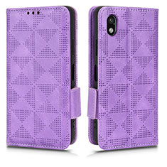 Handytasche Stand Schutzhülle Flip Leder Hülle C02X für Sony Xperia Ace III SO-53C Violett