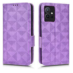 Handytasche Stand Schutzhülle Flip Leder Hülle C02X für Vivo iQOO Z6 5G Violett