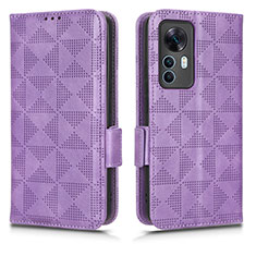 Handytasche Stand Schutzhülle Flip Leder Hülle C02X für Xiaomi Mi 12T Pro 5G Violett