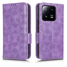 Handytasche Stand Schutzhülle Flip Leder Hülle C02X für Xiaomi Mi 13 5G Violett