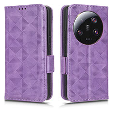 Handytasche Stand Schutzhülle Flip Leder Hülle C02X für Xiaomi Mi 13 Ultra 5G Violett