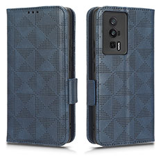 Handytasche Stand Schutzhülle Flip Leder Hülle C02X für Xiaomi Poco F5 Pro 5G Blau