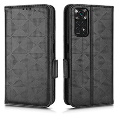 Handytasche Stand Schutzhülle Flip Leder Hülle C02X für Xiaomi Redmi Note 11 4G (2022) Schwarz