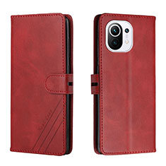 Handytasche Stand Schutzhülle Flip Leder Hülle C03 für Xiaomi Mi 11 5G Rot