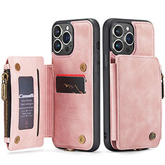 Handytasche Stand Schutzhülle Flip Leder Hülle C03S für Apple iPhone 13 Pro Max Rosegold