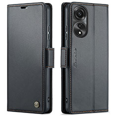 Handytasche Stand Schutzhülle Flip Leder Hülle C03S für Oppo A78 4G Schwarz