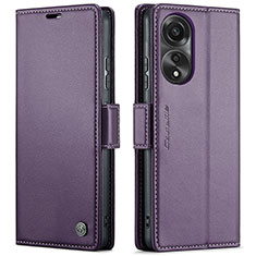 Handytasche Stand Schutzhülle Flip Leder Hülle C03S für Oppo A78 4G Violett