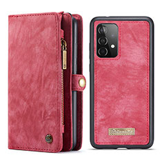 Handytasche Stand Schutzhülle Flip Leder Hülle C03S für Samsung Galaxy A52 5G Rot