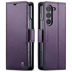 Handytasche Stand Schutzhülle Flip Leder Hülle C03S für Samsung Galaxy Z Fold5 5G Violett