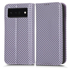 Handytasche Stand Schutzhülle Flip Leder Hülle C03X für Google Pixel 6 Pro 5G Violett