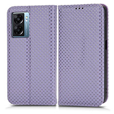 Handytasche Stand Schutzhülle Flip Leder Hülle C03X für Oppo A57 5G Violett