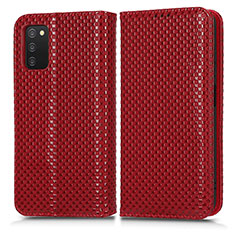 Handytasche Stand Schutzhülle Flip Leder Hülle C03X für Samsung Galaxy A02s Rot