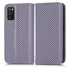 Handytasche Stand Schutzhülle Flip Leder Hülle C03X für Samsung Galaxy A02s Violett