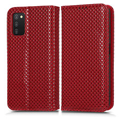 Handytasche Stand Schutzhülle Flip Leder Hülle C03X für Samsung Galaxy A03s Rot