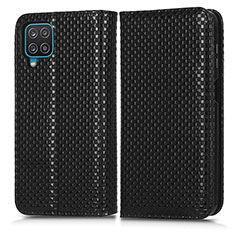 Handytasche Stand Schutzhülle Flip Leder Hülle C03X für Samsung Galaxy A12 Schwarz