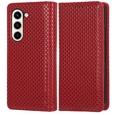 Handytasche Stand Schutzhülle Flip Leder Hülle C03X für Samsung Galaxy Z Fold5 5G Rot