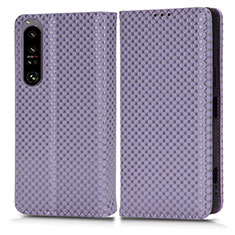 Handytasche Stand Schutzhülle Flip Leder Hülle C03X für Sony Xperia 1 IV Violett